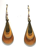 Silver Forest Layered Gold and Orange Tears Earrings