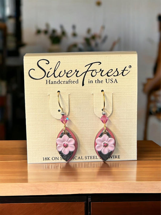 Silver Forest Flower Earrings