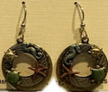 Silver Forest Coastal Round Collage Earrings