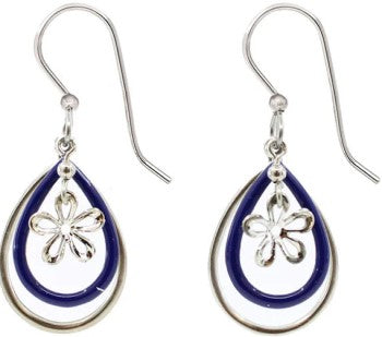 Silver Forest Nested Teardops & Flower Earrings