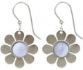 Silver Forest Fun Flower w/Stone Earrings