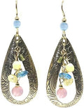 Silver Forest Bead Cascade In Teardrop Earrings