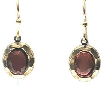 Silver Forest Beveled Frame w/Redish/Orange Stone Earrings