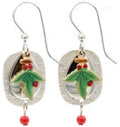Silver Forest Holly & Peppermint Earrings