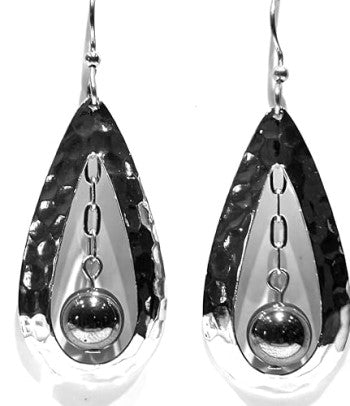 Silver Forest Silver Contemporary Teardrop & Bead Earrings