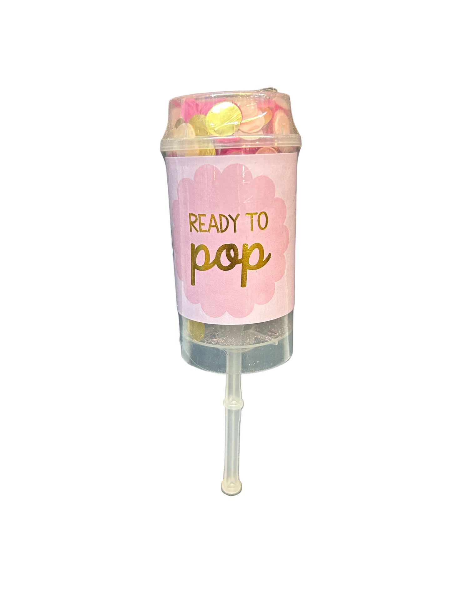 Pink Ready To Pop Gender Reveal Confetti Popper