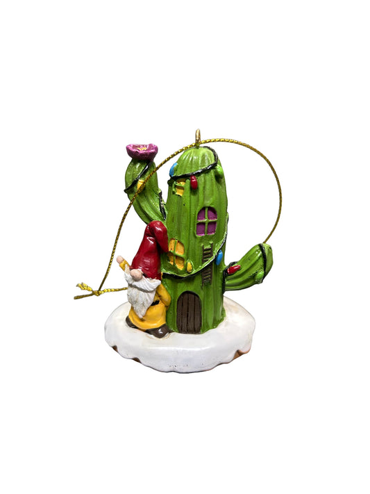 Gnome and Cactus House Ornament