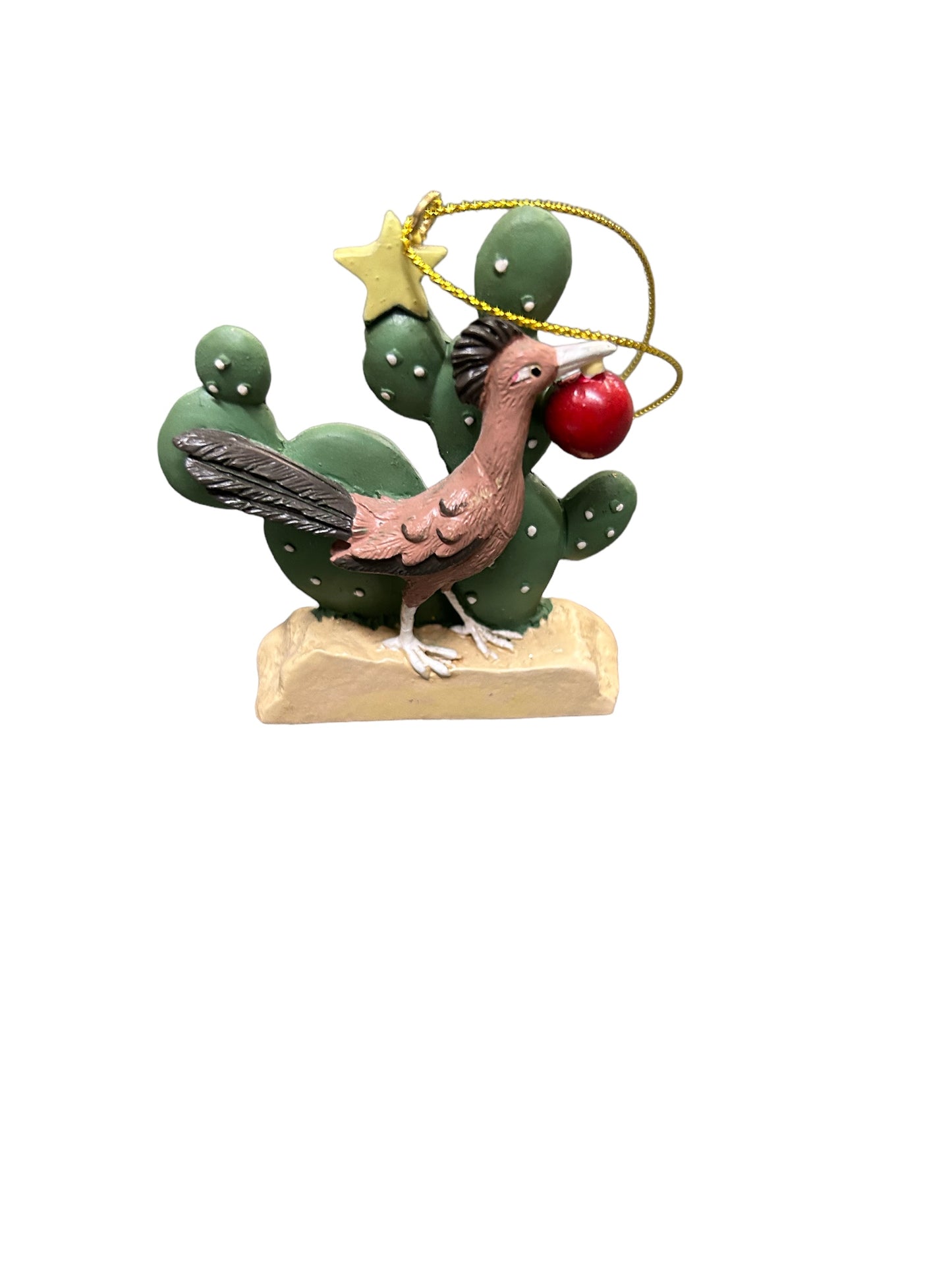 Roadrunner and Prickly Pear Cactus Ornament