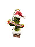 Santa Hat Cactus Merry Christmas Ornament