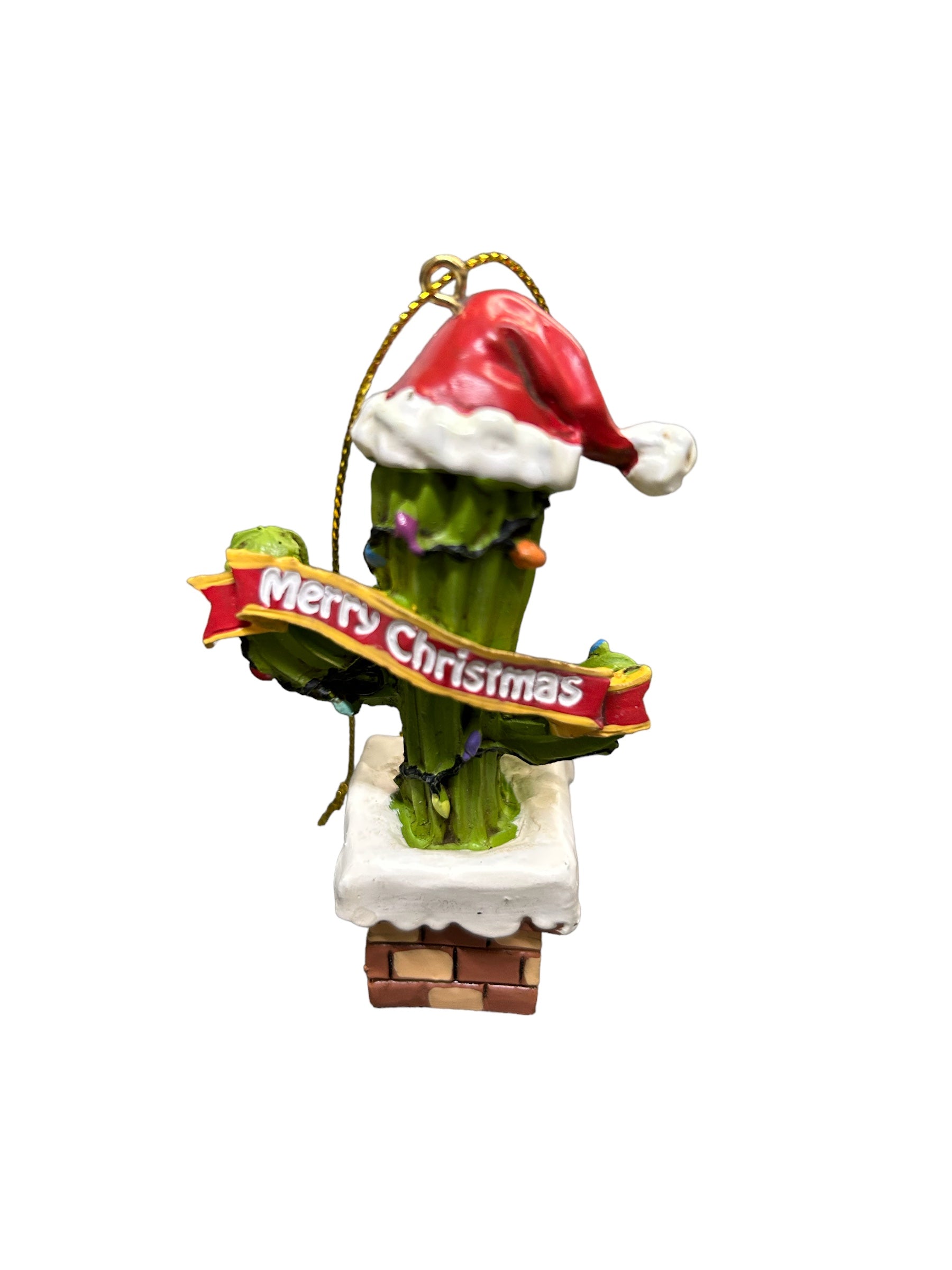 Santa Hat Cactus Merry Christmas Ornament