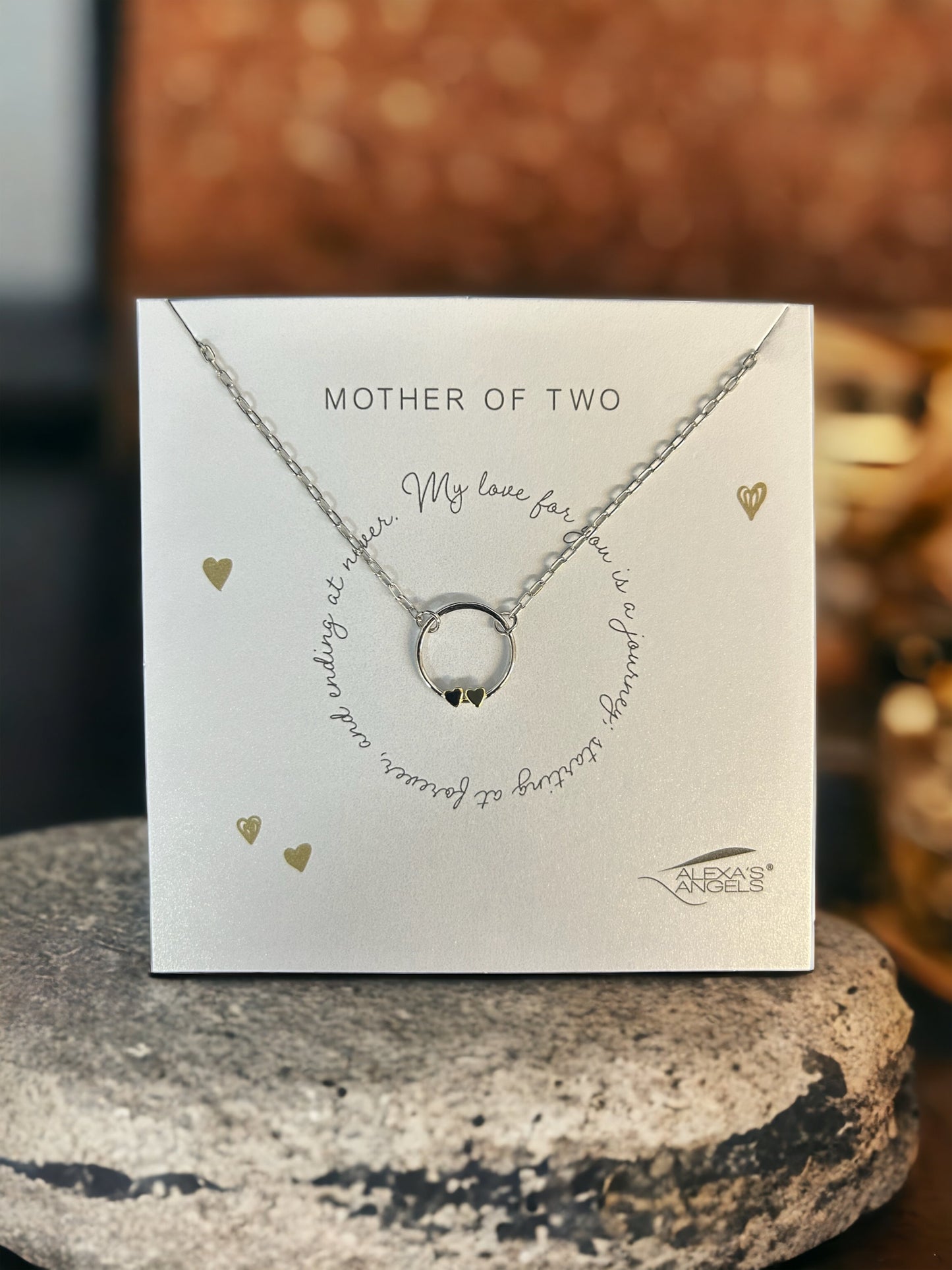 Mother of Two Silver Necklace