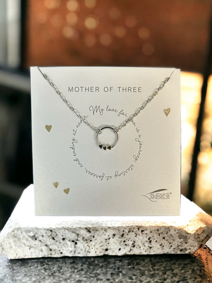 Mother of Three Silver Necklace