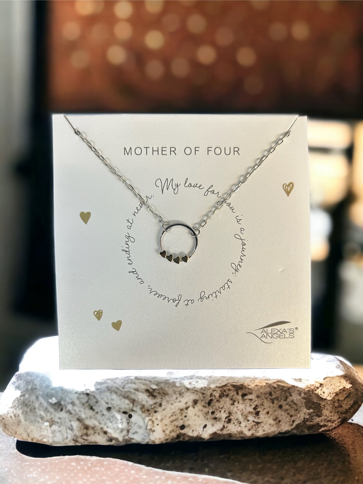 Mother of Four Silver Necklace