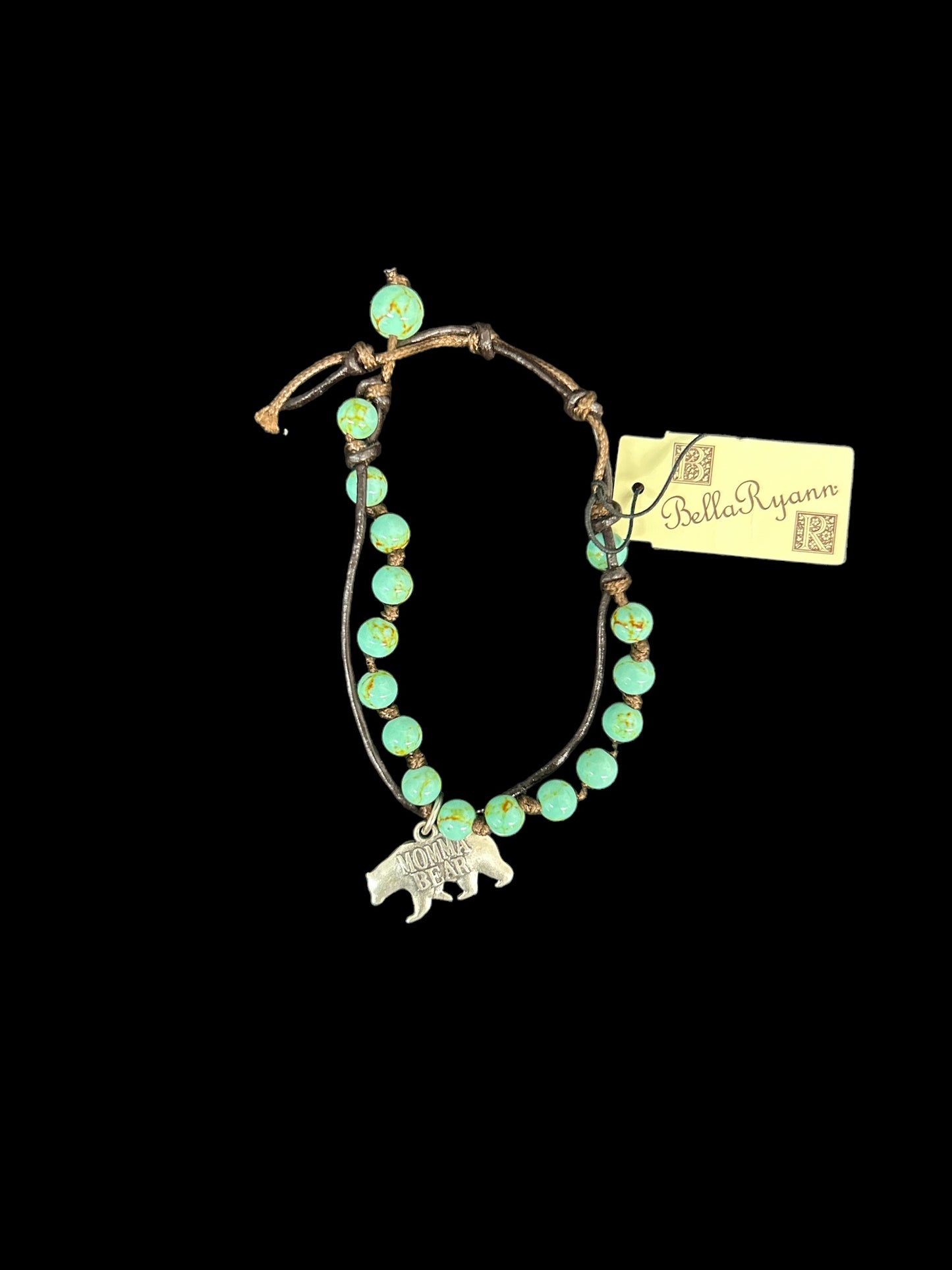 Turquoise Howlite Stone Leather Wrap Bracelet