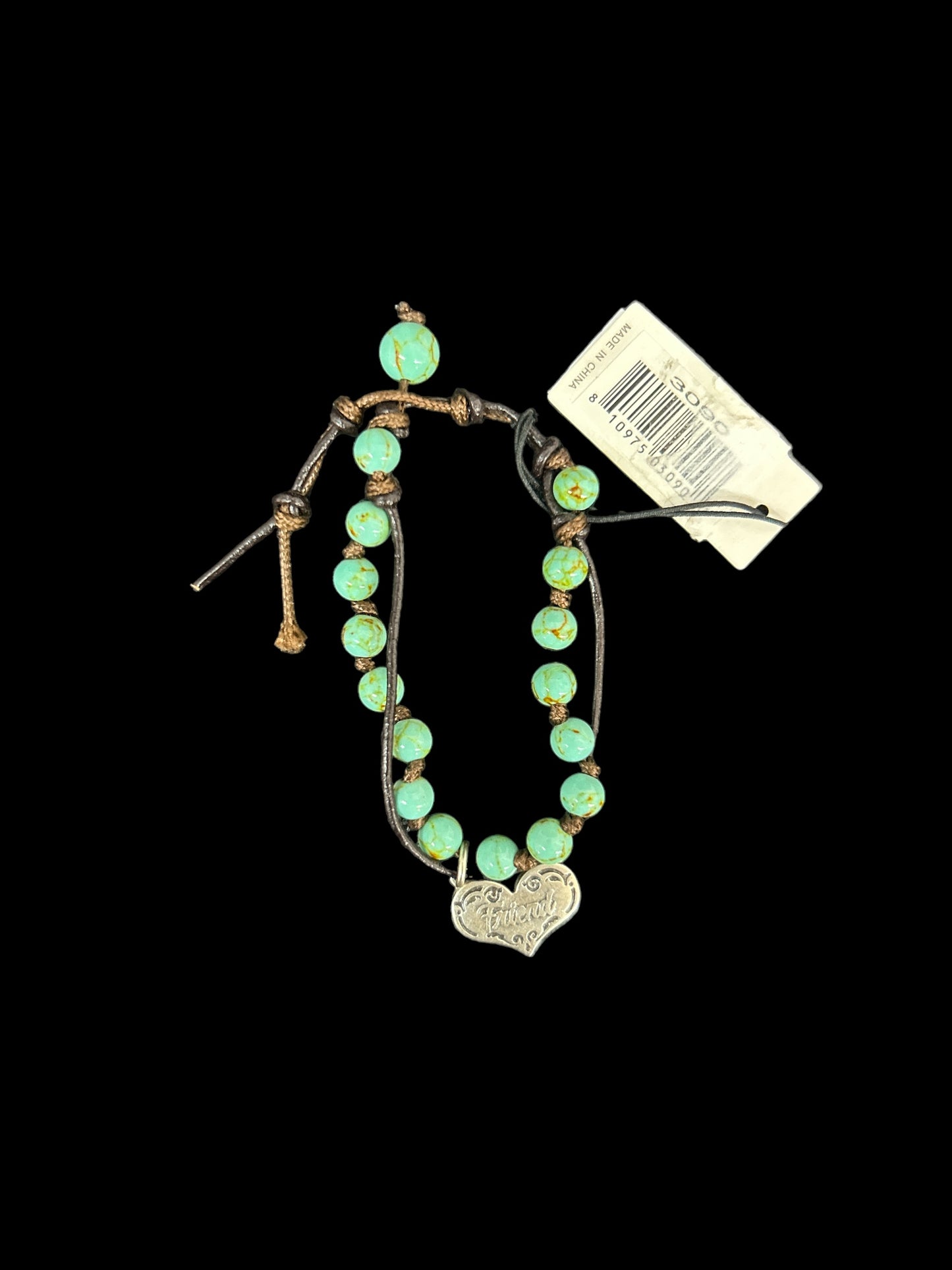 Turquoise Howlite Stone Leather Wrap Bracelet