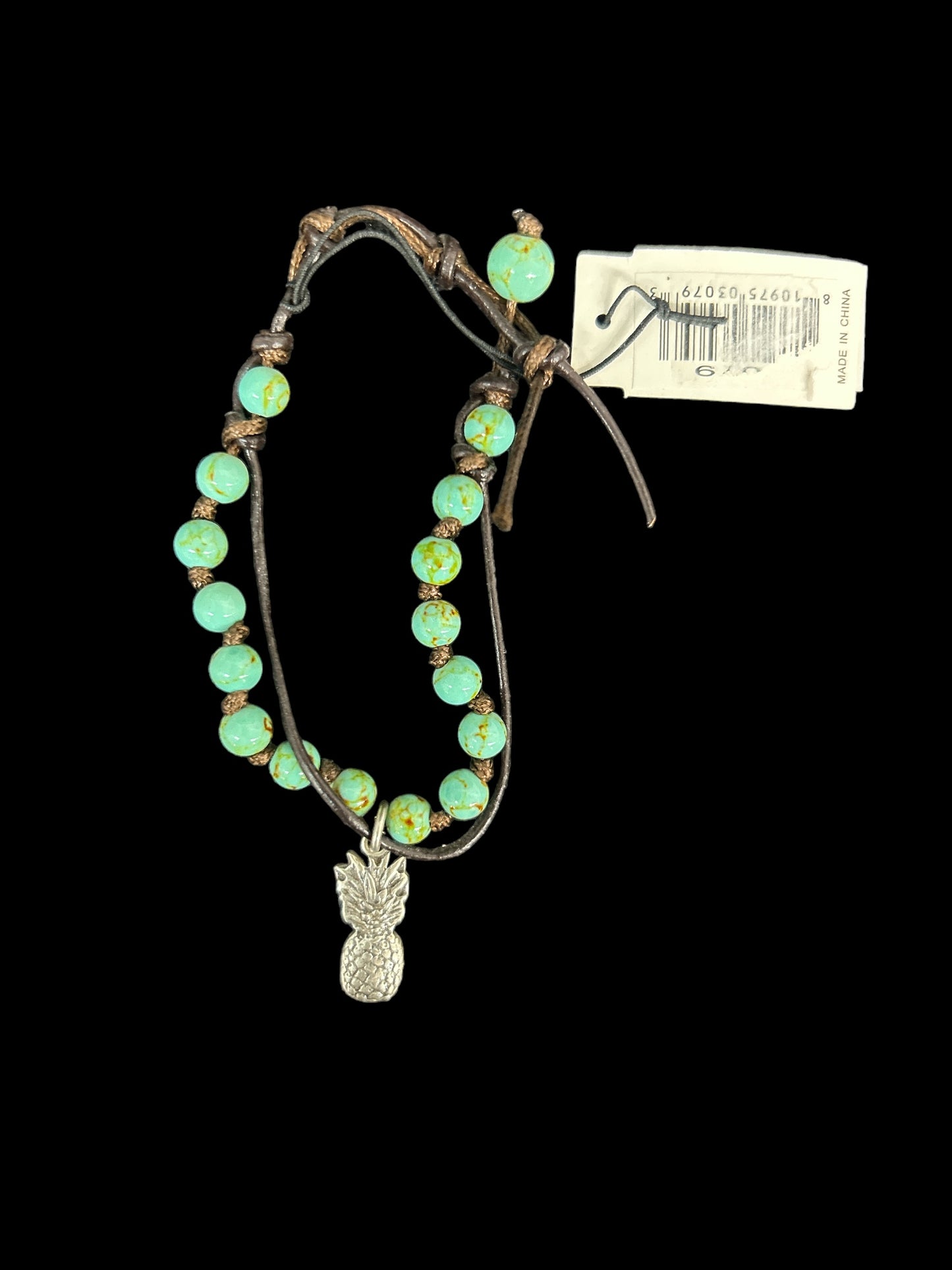 Turquoise Howlite Stone Leather Wrap Bracelet