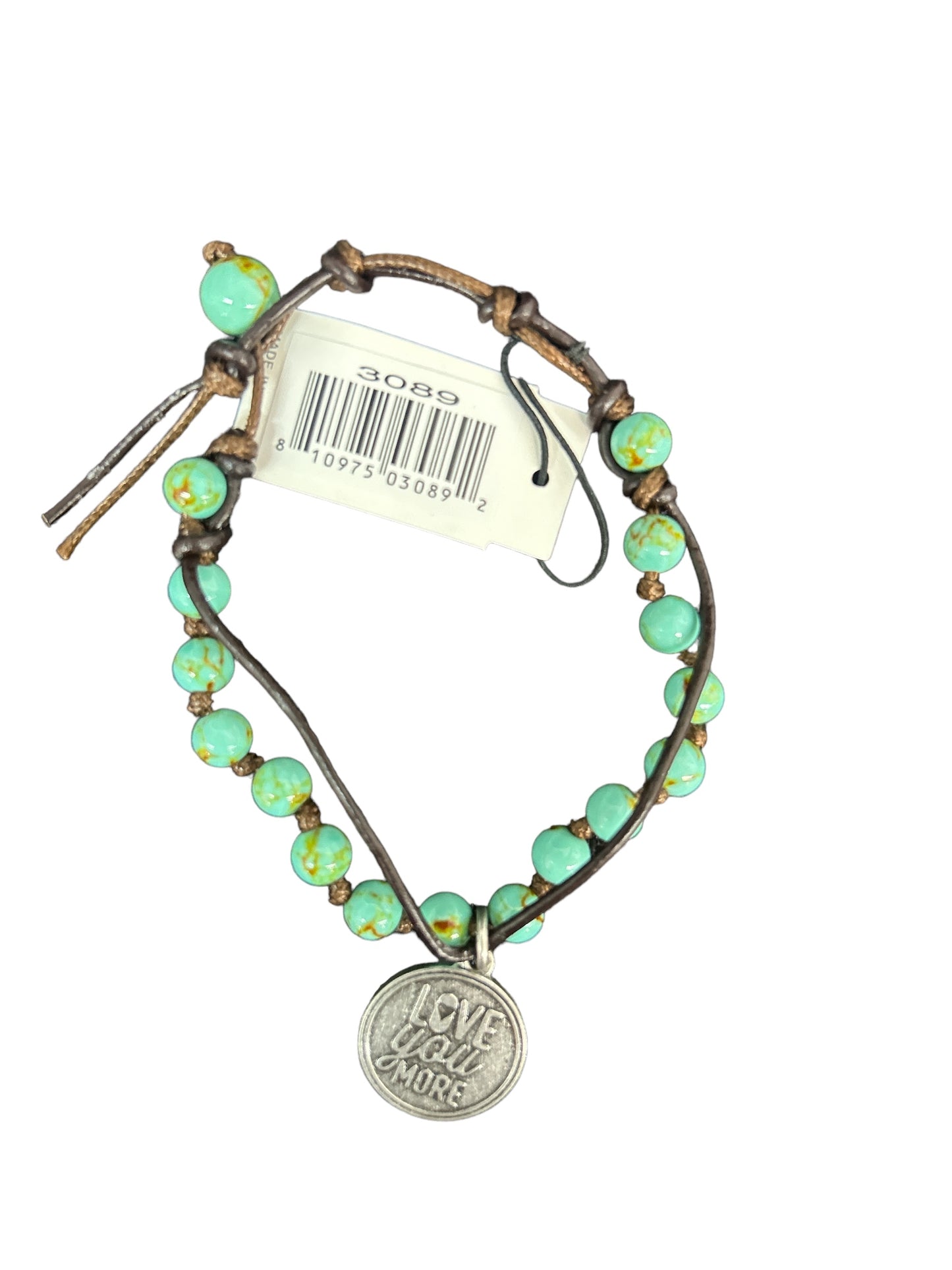 Turquoise Howlite Stone Leather Wrap Bracelet