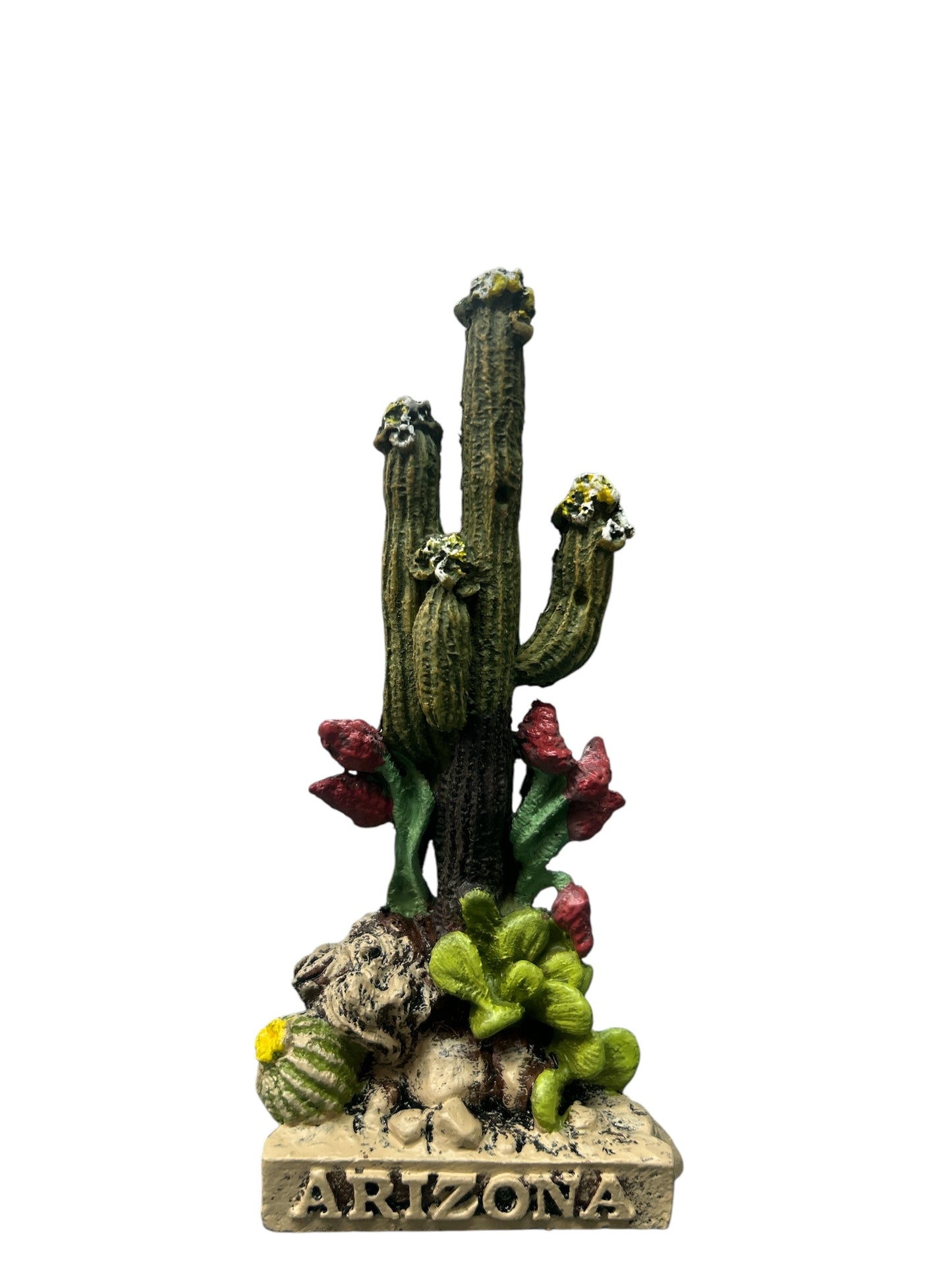 Short Saguaro Prickly Pear Cactus Figurine