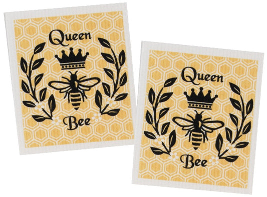 Queen Bee Swedish Dishcloth Set/2