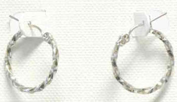 Small Silver Twisted Hoop Spirit by Silver Forest Earrings