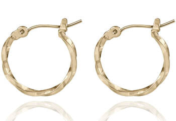 Gold Twisted Hoop Spirit by Silver Forest Earrings