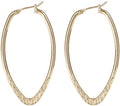 Spirit by Silver Forest Gold Hammered Olive Hoop Earrings
