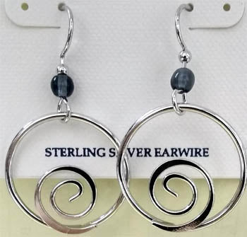 Spirit by Silver Forest Open Hoop/Coil & Bead Earrings
