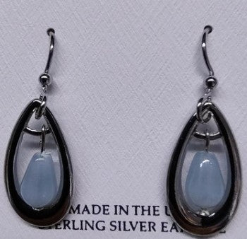 Spirit by Silver Forest Open Tear w/Blue Agate Earrings
