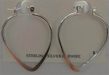 Spirit by Silver Forest Large Silver Olive Hoop Earrings
