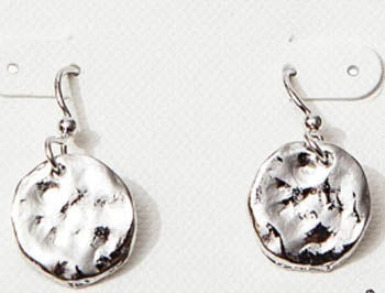 Spirit by Silver Forest Small Silver Hammered Disc Earrings