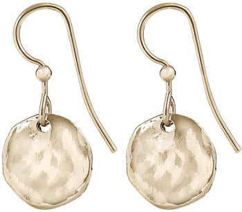 Spirit by Silver Forest Small Gold Hammered Disc Earrings