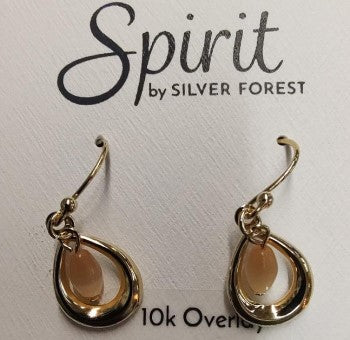 Spirit by Silver Forest Gold Open Teardrop & Bead Earrings
