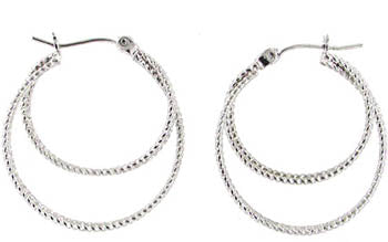 Spirit by Silver Forest Silver Double Interlocking Hoop Earrings