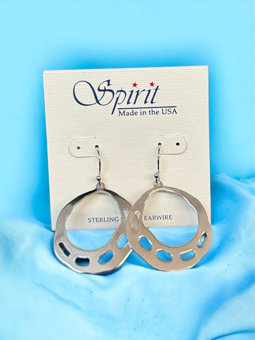 Spirit by Silver Forest Hammered Hoop with Holes Earrings