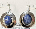 Spirit by Silver Forest Framed Oval Blue Stone Earrings