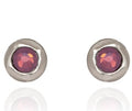 Spirit by Silver Forest Red Stone In Organic Frame Post Earrings