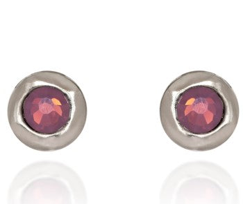 Spirit by Silver Forest Red Stone In Organic Frame Post Earrings