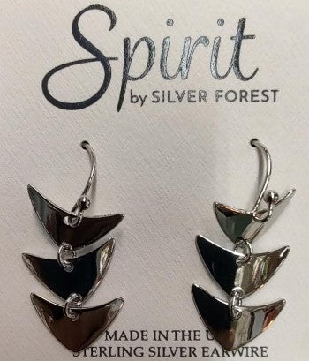 Spirit by Silver Forest Sharp Silver Tri Cascade Earrings