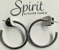 Spirit by Silver Forest Silver Medium Classic Hoop Earrings