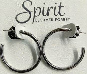 Spirit by Silver Forest Silver Medium Classic Hoop Earrings
