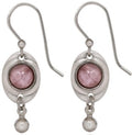 Spirit by Silver Forest Pink Stone In Oval Frame Earrings