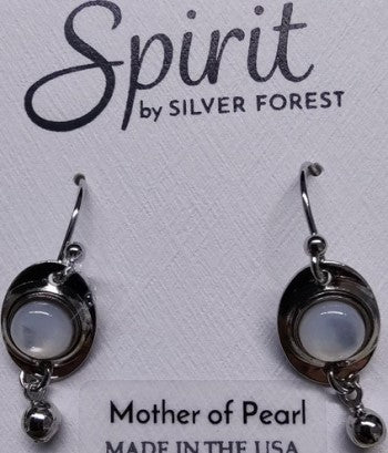 Spirit by Silver Forest Stone on Oval w/Bead Drop Earrings