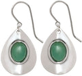 Spirit by Silver Forest Silver Teardrop w/Green Stone Earrings