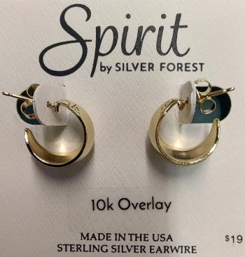 Spirit by Silver Forest Gold Seamed Huggy Hoop Earrings
