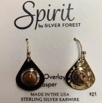 Spirit by Silver Forest Stone in Gold Hammered Teardrop Earrings
