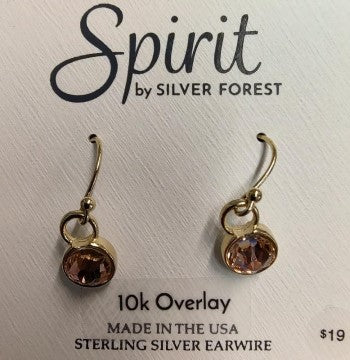 Spirit by Silver Forest Dainty Gold Crystal Drop Earrings