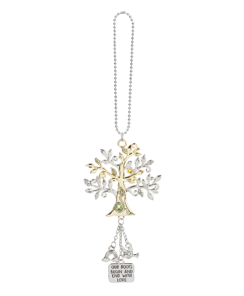 Tree of Life Silver and Gold Car Charm