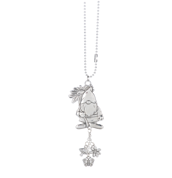 Gnome Silver Car Charm