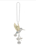 Hummingbird Silver and Gold Car Charm