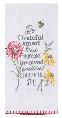 Floral Buzz Embroidered Flour Sack Towel